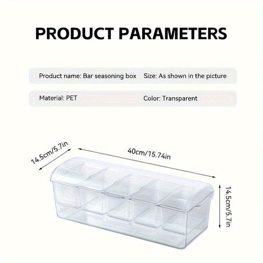 Versatile 5 - Compartment Chilled Serving Tray With Lid, Perfect For Parties, Ice Cooled Sections For Fresh Fruit, Snacks, And Salads - SHOWLU FASHION STORE