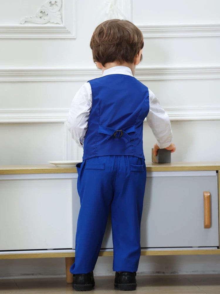 Wedding Attire Outfit Clothes Suit for Boy Ring Bearer Boy Outfits Boy's Gentleman Tuxedo Vest Bowtie Shirt Pants Kid Costume - SHOWLU FASHION STORE