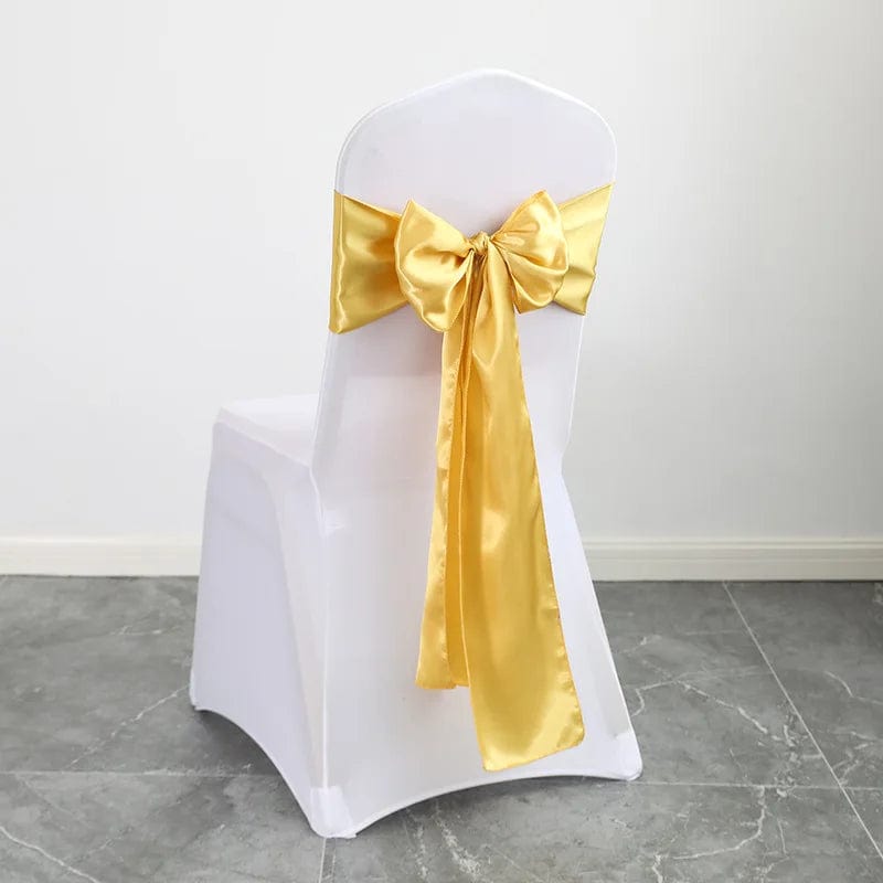 Wedding Decoration Satin Chair Sash Colour Design Bow Tie For Birthday Party Festival Hotel Show Shiny Look Luxury Dining Room - SHOWLU FASHION STORE