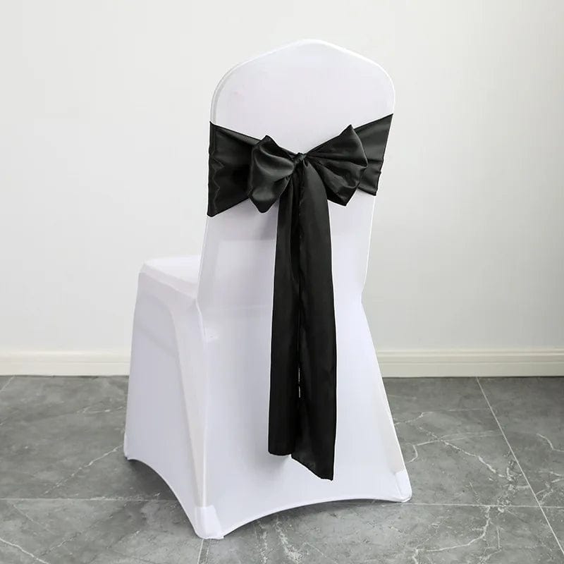 Wedding Decoration Satin Chair Sash Colour Design Bow Tie For Birthday Party Festival Hotel Show Shiny Look Luxury Dining Room - SHOWLU FASHION STORE