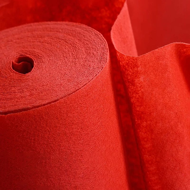 Wedding Red Carpet One Time Celebration Opening Corridor Stairway Entrance Non woven Red Long Carpet Anti slip Crawling Carpet - SHOWLU FASHION STORE