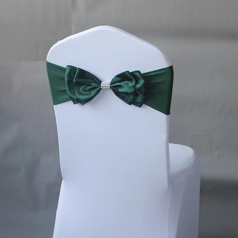 Wedding Spandex Chair Sash Satin Lycra Bow Tie Band Ready Made For Use Hotel Birthday Party Show Decoration - SHOWLU FASHION STORE