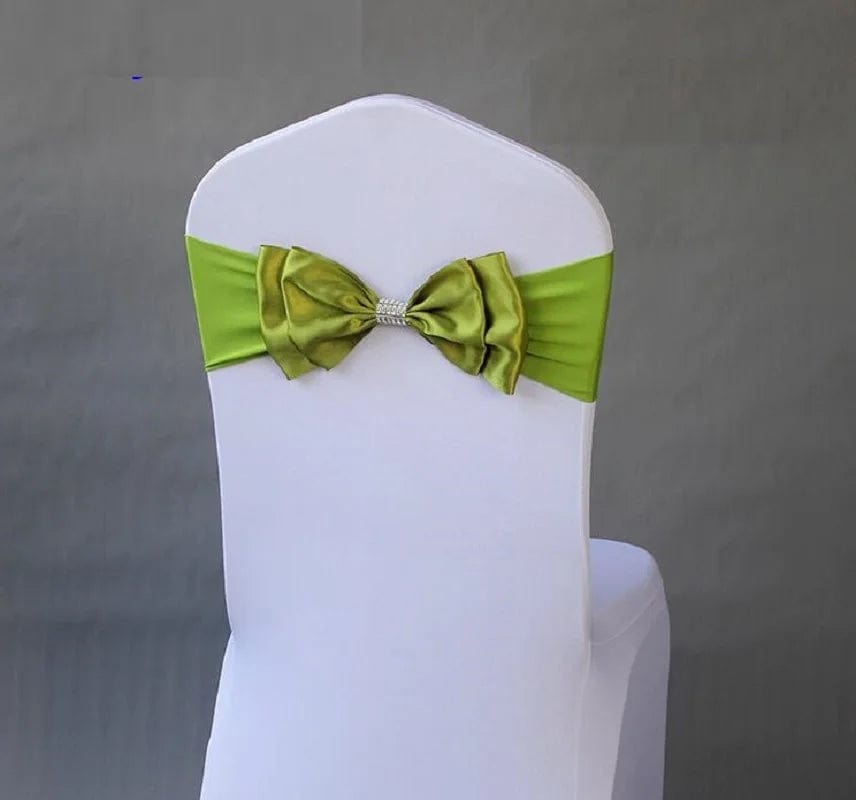 Wedding Spandex Chair Sash Satin Lycra Bow Tie Band Ready Made For Use Hotel Birthday Party Show Decoration - SHOWLU FASHION STORE