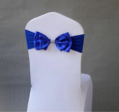 Wedding Spandex Chair Sash Satin Lycra Bow Tie Band Ready Made For Use Hotel Birthday Party Show Decoration - SHOWLU FASHION STORE