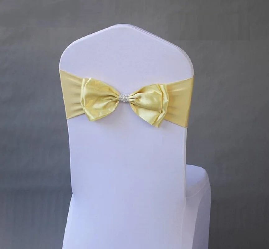 Wedding Spandex Chair Sash Satin Lycra Bow Tie Band Ready Made For Use Hotel Birthday Party Show Decoration - SHOWLU FASHION STORE