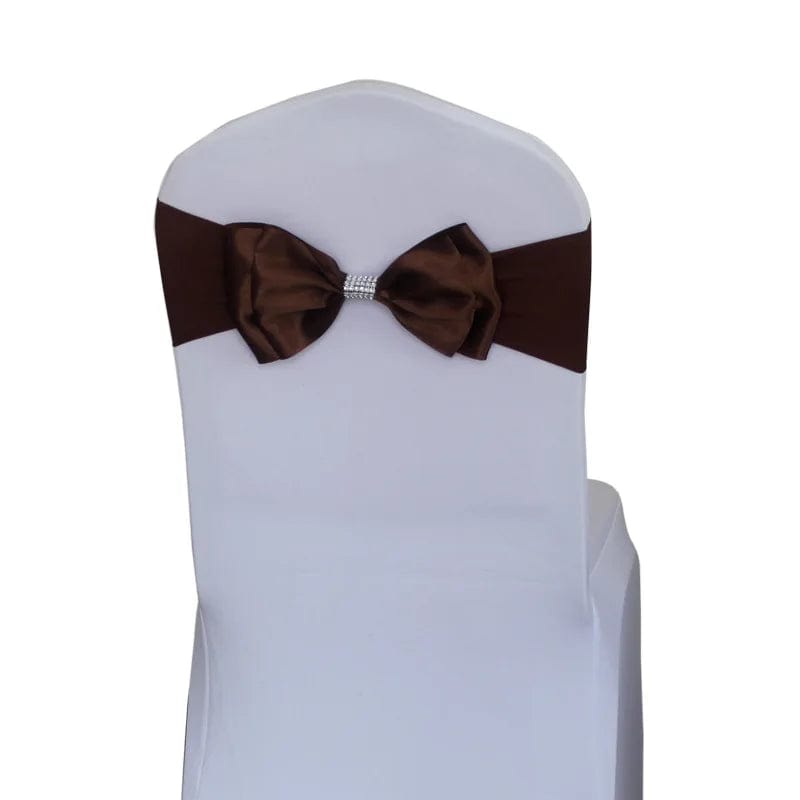 Wedding Spandex Chair Sash Satin Lycra Bow Tie Band Ready Made For Use Hotel Birthday Party Show Decoration - SHOWLU FASHION STORE
