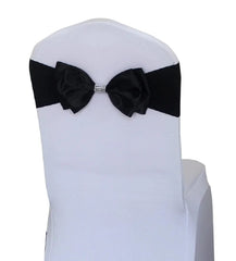 Wedding Spandex Chair Sash Satin Lycra Bow Tie Band Ready Made For Use Hotel Birthday Party Show Decoration - SHOWLU FASHION STORE