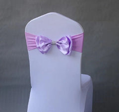 Wedding Spandex Chair Sash Satin Lycra Bow Tie Band Ready Made For Use Hotel Birthday Party Show Decoration - SHOWLU FASHION STORE