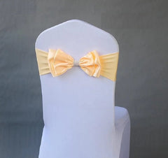 Wedding Spandex Chair Sash Satin Lycra Bow Tie Band Ready Made For Use Hotel Birthday Party Show Decoration - SHOWLU FASHION STORE