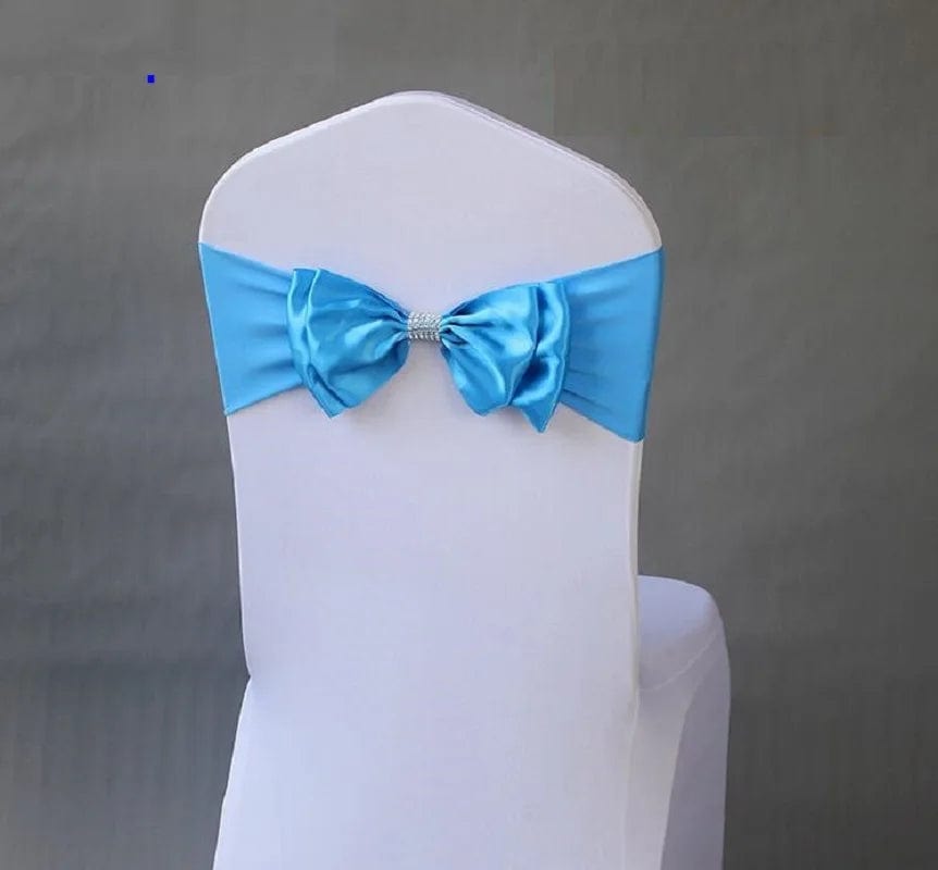 Wedding Spandex Chair Sash Satin Lycra Bow Tie Band Ready Made For Use Hotel Birthday Party Show Decoration - SHOWLU FASHION STORE