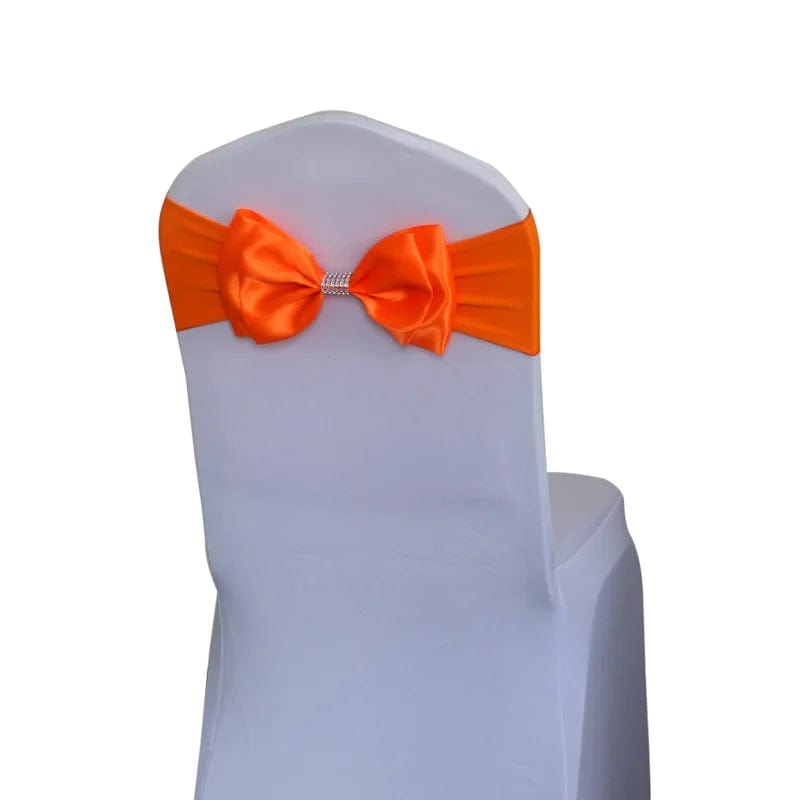 Wedding Spandex Chair Sash Satin Lycra Bow Tie Band Ready Made For Use Hotel Birthday Party Show Decoration - SHOWLU FASHION STORE