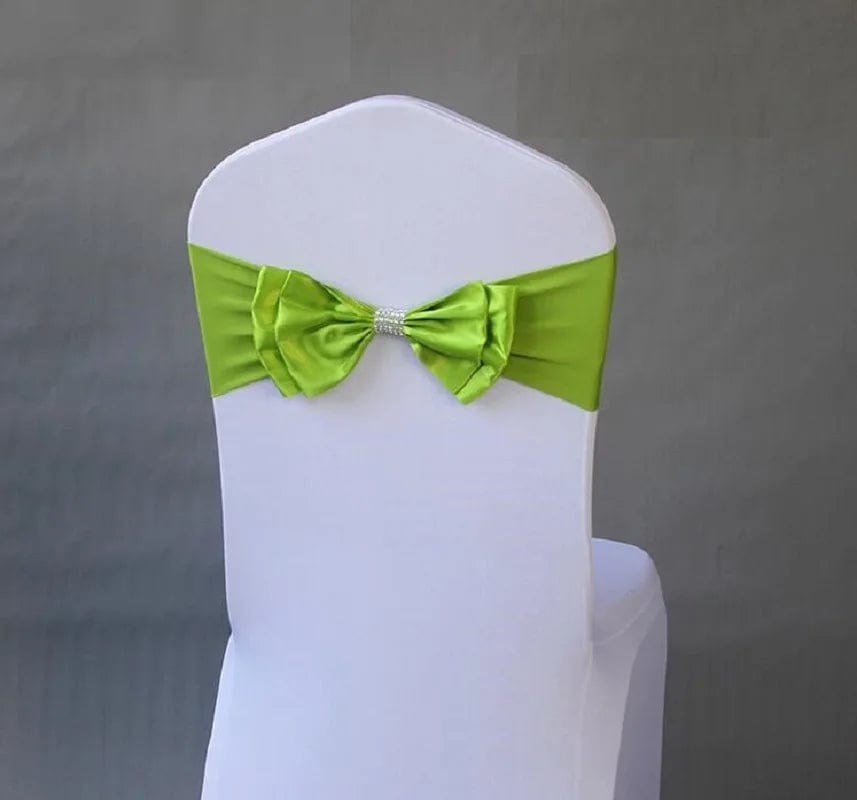 Wedding Spandex Chair Sash Satin Lycra Bow Tie Band Ready Made For Use Hotel Birthday Party Show Decoration - SHOWLU FASHION STORE