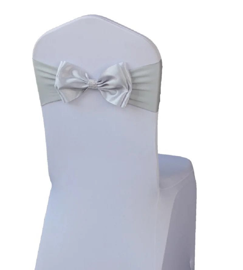 Wedding Spandex Chair Sash Satin Lycra Bow Tie Band Ready Made For Use Hotel Birthday Party Show Decoration - SHOWLU FASHION STORE