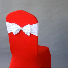 Wedding Spandex Chair Sash Satin Lycra Bow Tie Band Ready Made For Use Hotel Birthday Party Show Decoration - SHOWLU FASHION STORE