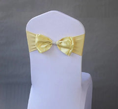Wedding Spandex Chair Sash Satin Lycra Bow Tie Band Ready Made For Use Hotel Birthday Party Show Decoration - SHOWLU FASHION STORE