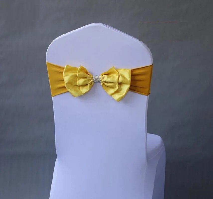 Wedding Spandex Chair Sash Satin Lycra Bow Tie Band Ready Made For Use Hotel Birthday Party Show Decoration - SHOWLU FASHION STORE