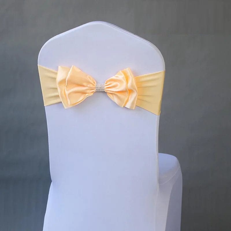 Wedding Spandex Chair Sash Satin Lycra Bow Tie Band Ready Made For Use Hotel Birthday Party Show Decoration - SHOWLU FASHION STORE
