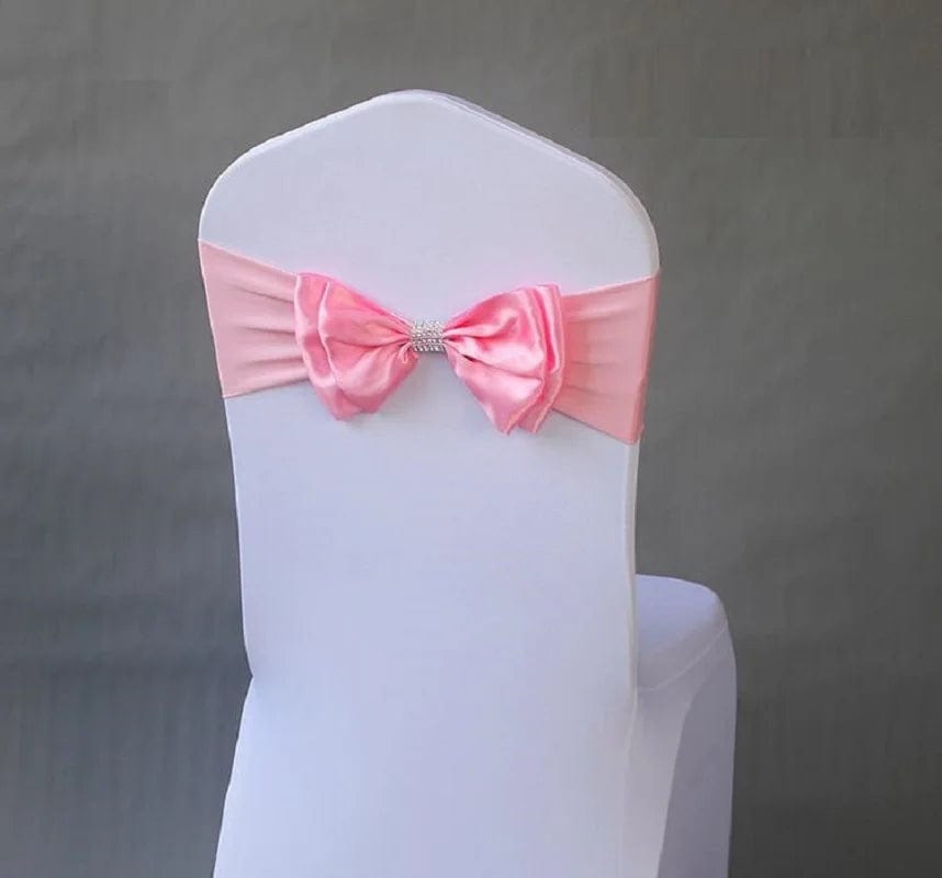 Wedding Spandex Chair Sash Satin Lycra Bow Tie Band Ready Made For Use Hotel Birthday Party Show Decoration - SHOWLU FASHION STORE