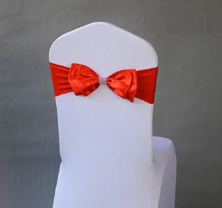 Wedding Spandex Chair Sash Satin Lycra Bow Tie Band Ready Made For Use Hotel Birthday Party Show Decoration - SHOWLU FASHION STORE