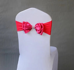 Wedding Spandex Chair Sash Satin Lycra Bow Tie Band Ready Made For Use Hotel Birthday Party Show Decoration - SHOWLU FASHION STORE