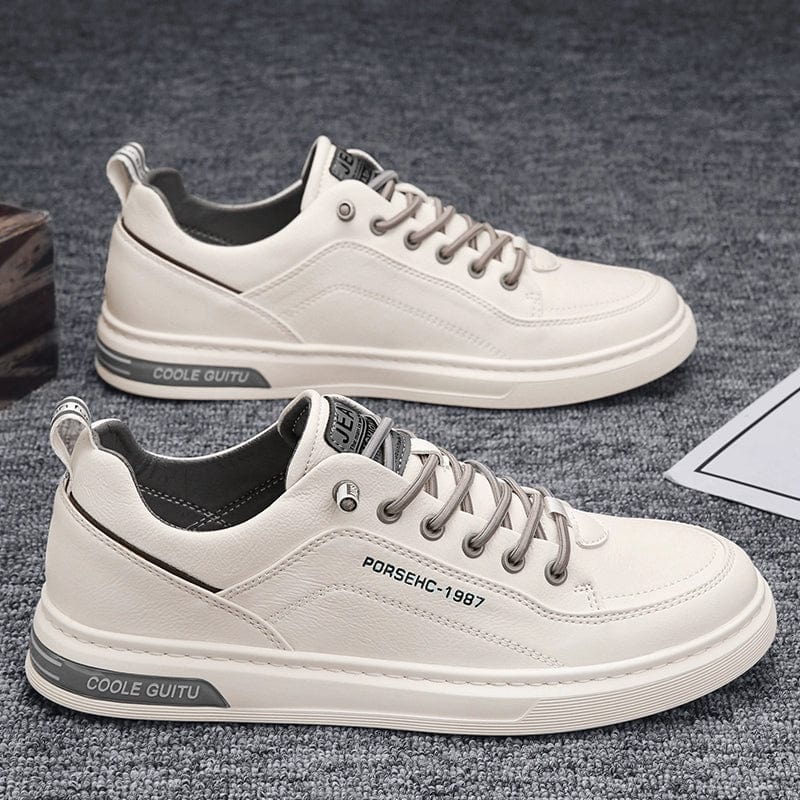 White Autumn Leisure Flats Men's Shoes - SHOWLU FASHION STORE