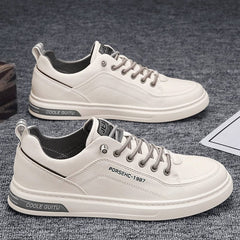 White Autumn Leisure Flats Men's Shoes - SHOWLU FASHION STORE