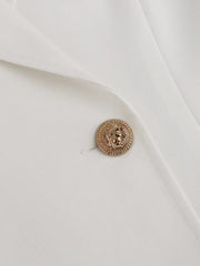 White Blazer Dress Plus Size 4XL V Neck See Through Long Sleeve High Waist Bodycon Button Up Mini Outfits for Women Office Party - SHOWLU FASHION STORE