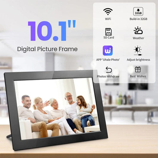 WiFi Digital Photo Frame 10.1 Inch 32GB Smart Digital Picture Frame with 1280x800 IPS HD Touch Screen Digital Frame Gift - SHOWLU FASHION STORE