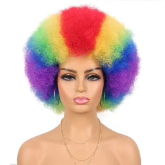 Wig Afro Black African Fluffy Short Small Roll Full Top Wig Light Sister Ice Spice Same Style - SHOWLU FASHION STORE
