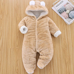 Winter Baby Girl Romper Newborn Infant Jumpsuit Clothes Ear Hooded Long Sleeve Footies Kid Boy Overalls Thicken Children A769 - SHOWLU FASHION STORE