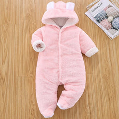 Winter Baby Girl Romper Newborn Infant Jumpsuit Clothes Ear Hooded Long Sleeve Footies Kid Boy Overalls Thicken Children A769 - SHOWLU FASHION STORE