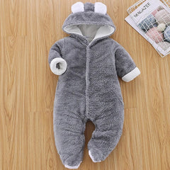 Winter Baby Girl Romper Newborn Infant Jumpsuit Clothes Ear Hooded Long Sleeve Footies Kid Boy Overalls Thicken Children A769 - SHOWLU FASHION STORE