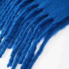 Winter Scarf Women Luxury Autumn Winter Cashmere Scarf Thickened Warm Shawl Classic Tassels Fluffy Scarf Solid Color Soft Shawl - SHOWLU FASHION STORE