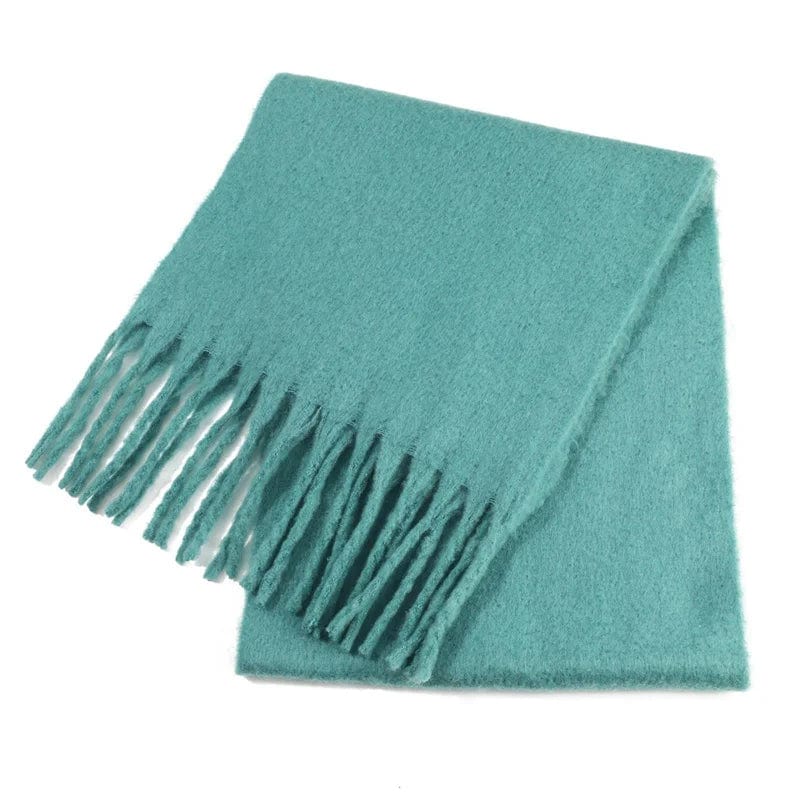 Winter Scarf Women Luxury Autumn Winter Cashmere Scarf Thickened Warm Shawl Classic Tassels Fluffy Scarf Solid Color Soft Shawl - SHOWLU FASHION STORE