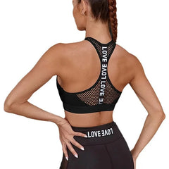 Women Sport Bra Fitness Letters Yoga Bra Cup Running Yoga Gym Fitness Crop Top Women Push Up Bralette Sports Bras - SHOWLU FASHION STORE