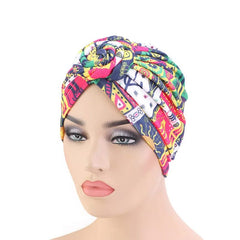 Women tie Turban Hat bohemian style cotton top knot turban african twist headwrap Ladies Hair Accessories India Hat Chemo Cap - SHOWLU FASHION STORE