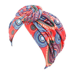 Women tie Turban Hat bohemian style cotton top knot turban african twist headwrap Ladies Hair Accessories India Hat Chemo Cap - SHOWLU FASHION STORE