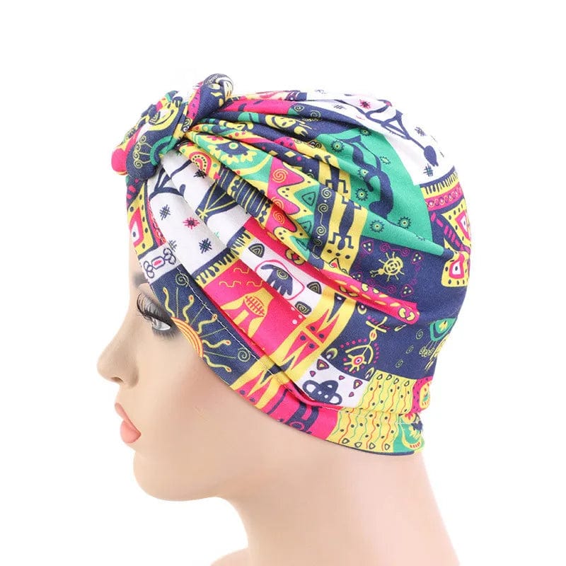 Women tie Turban Hat bohemian style cotton top knot turban african twist headwrap Ladies Hair Accessories India Hat Chemo Cap - SHOWLU FASHION STORE