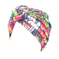 Women tie Turban Hat bohemian style cotton top knot turban african twist headwrap Ladies Hair Accessories India Hat Chemo Cap - SHOWLU FASHION STORE