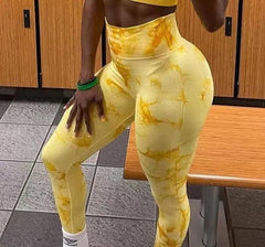 Women Tiedye Gym Leggings Seamless Mujer Push Up Booty Pants Scrunch Sports Fitness High Waist Workout Yoga Leggins Drop Ship - SHOWLU FASHION STORE