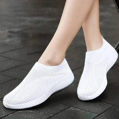 Women Vulcanized Shoes High Quality Women Sneakers Slip On Flats Shoes Women Loafers Plus Size 42 Walking Flat - SHOWLU FASHION STORE