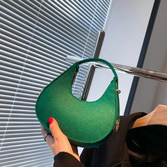 Women's Crocodile Grain Underarm Bags Felt Fashion Shoulder Bag Cute Simple Handbags Female Purses - SHOWLU FASHION STORE