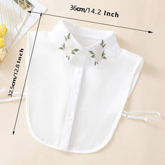 Women's Embroidered Apricot Rose Collar with Sweater Dase shirt, Versatile and Detachable decorative Chiffon Fake Collar - SHOWLU FASHION STORE