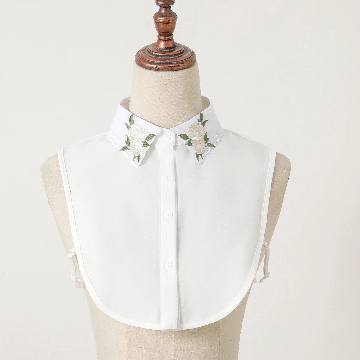 Women's Embroidered Apricot Rose Collar with Sweater Dase shirt, Versatile and Detachable decorative Chiffon Fake Collar - SHOWLU FASHION STORE