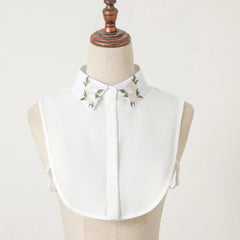 Women's Embroidered Apricot Rose Collar with Sweater Dase shirt, Versatile and Detachable decorative Chiffon Fake Collar - SHOWLU FASHION STORE
