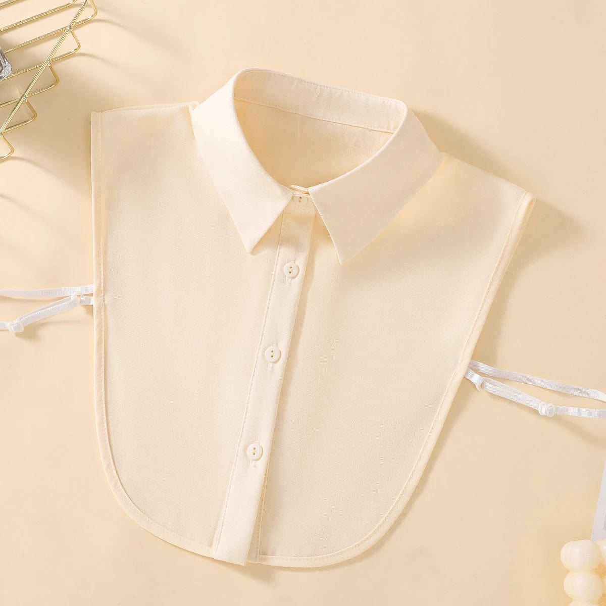 Women's Half Shirt Style Fake Collar Professional Casual Decoration Collar Chiffon White Blue Pink Khaki Four Piece Set - SHOWLU FASHION STORE