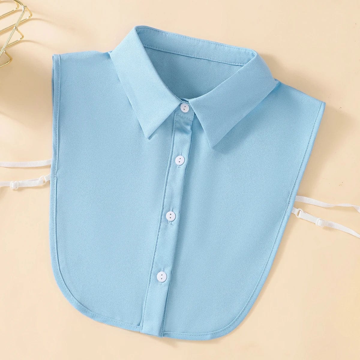 Women's Half Shirt Style Fake Collar Professional Casual Decoration Collar Chiffon White Blue Pink Khaki Four Piece Set - SHOWLU FASHION STORE