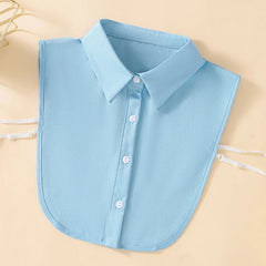Women's Half Shirt Style Fake Collar Professional Casual Decoration Collar Chiffon White Blue Pink Khaki Four Piece Set - SHOWLU FASHION STORE
