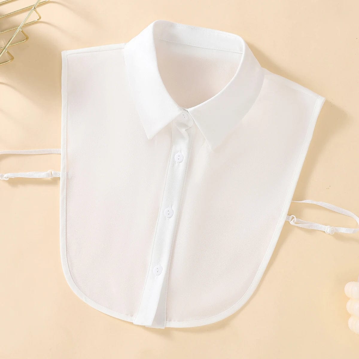 Women's Half Shirt Style Fake Collar Professional Casual Decoration Collar Chiffon White Blue Pink Khaki Four Piece Set - SHOWLU FASHION STORE