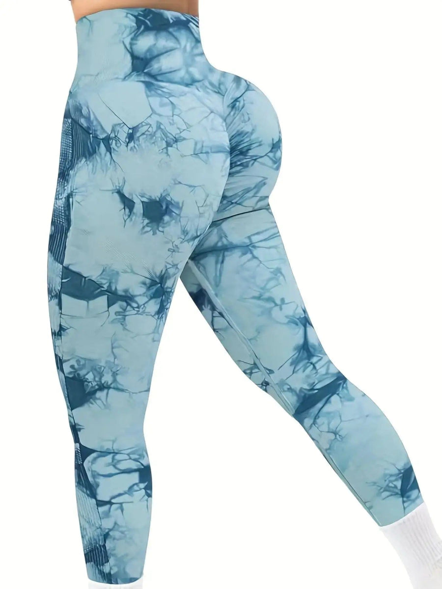 Women's Tie - Dye Seamless Peach Butt High Waist Butt Pants Stretch Fitness Yoga Pants - SHOWLU FASHION STORE